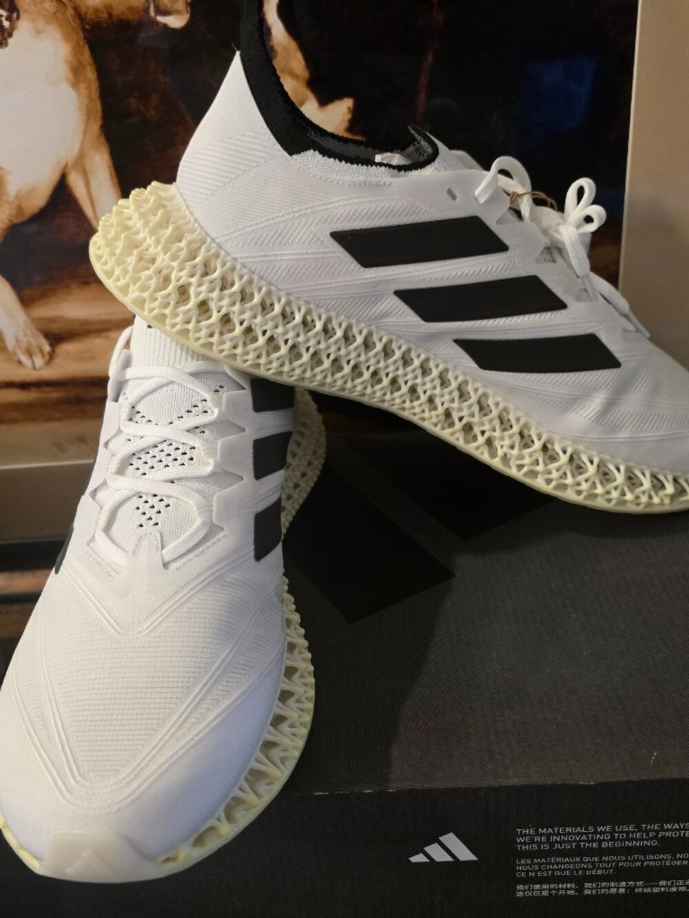 Adidas 4DFWD 4 Running Shoes ID8887 Cloud White/Core Black Men's Sz 10.5 US NEW